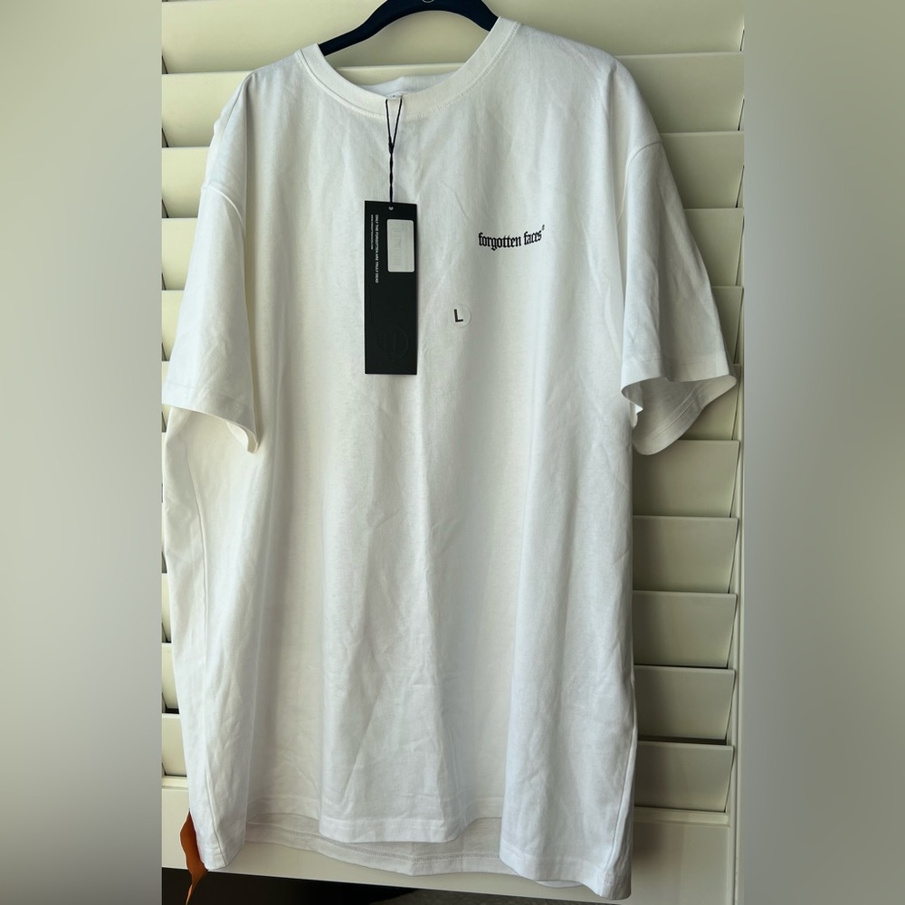 Forgotten Fans - Large - NEW with Tags - White Crew Neck Short Sleeve Tee